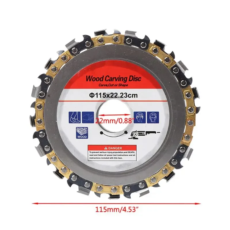 115mm 22mm Diameter 9 Tooth Chainsaw Disc for Angle Grinders Circular Saw Blade Woodworking Cutting Wood Slotted Cutting Piece