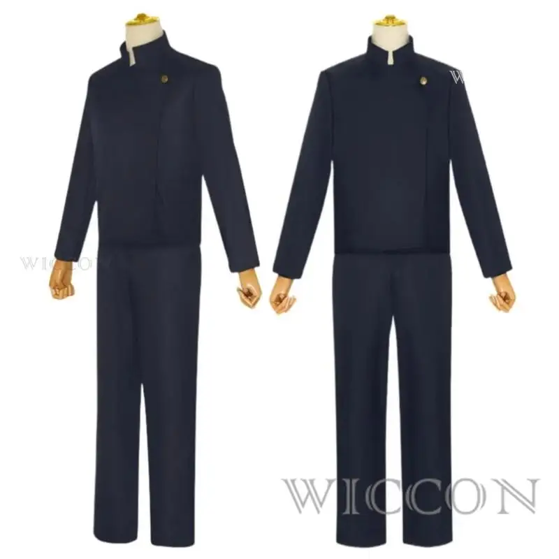 Anime JJK Glasses High School Uniform Gojo Satoru Cosplay Costumes Wig Suit Halloween Costume Men Adult Clothes