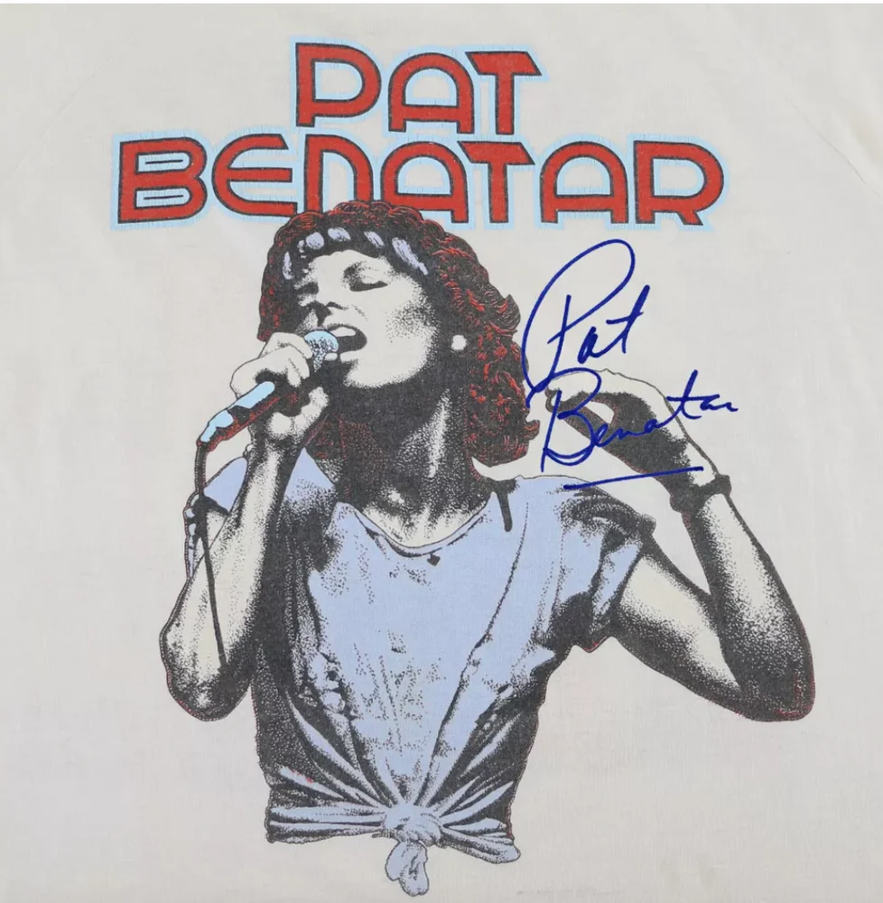 VTG Pat Benatar signed Men T-shirt White Unisex All Sizes