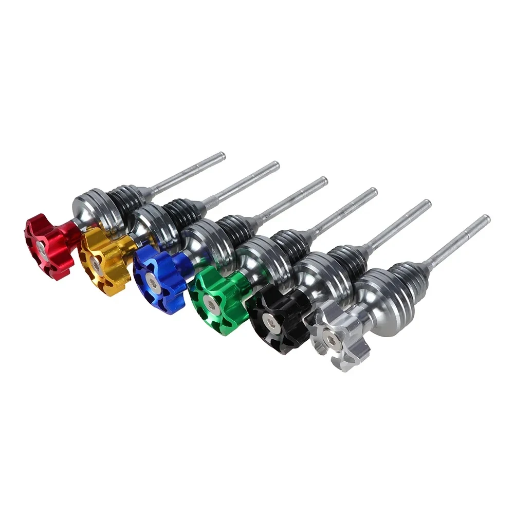 1pcs Scooter Motorcycle Engine Oil Dipstick Filler Cap Plug Engine Crankcase Oil Level Gauge Red Blue Black Gold Silver Aluminum