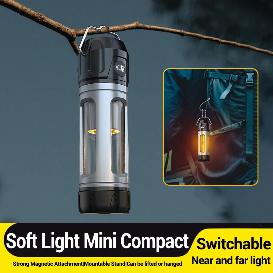 Super Bright LED Camping Lamp USB C Rechargeable Flashlight Tungsten Filament Portable Lamp Outdoor Waterproof Camping Tent Lamp