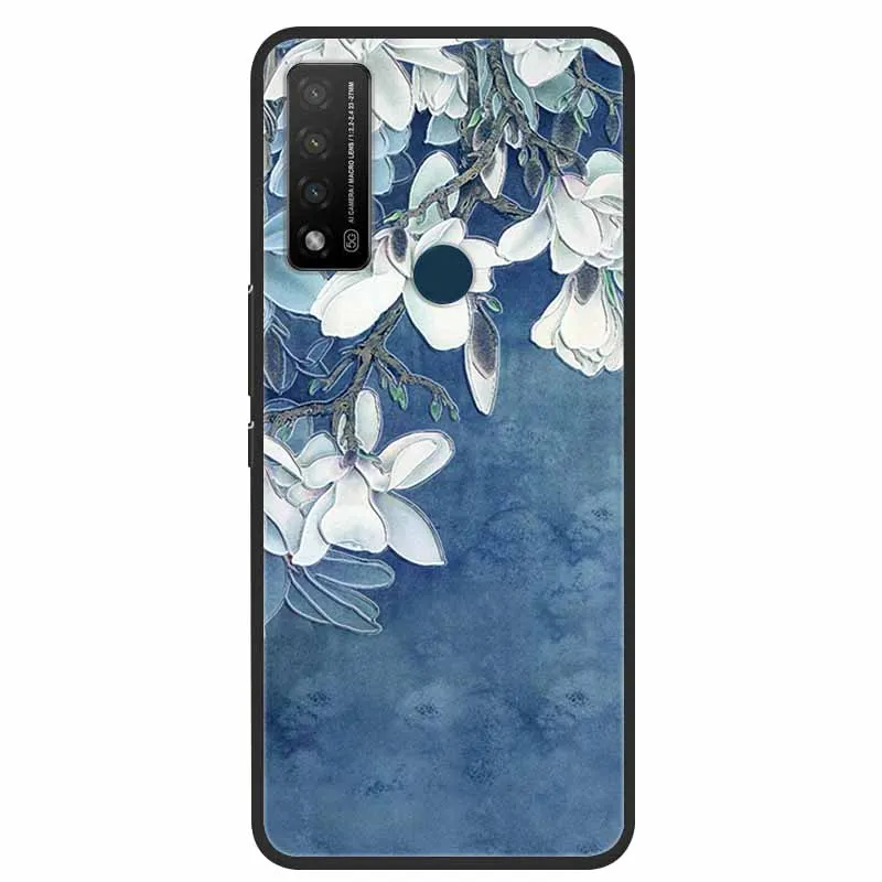 3D Emboss Case For TCL 20 R 5G Case Relief Flower Floral Silicone Soft Back Cover Capa For TCL 20 R Phone Case Cover Funda Coque
