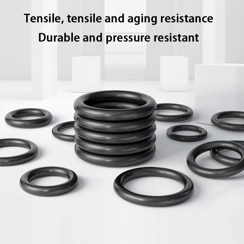 CS2.4mm NBR Nitrile Rubber O-Ring Assortment Kit, High Pressure Oil Resistant O Ring Gasket Seal Elastic Repair Bands