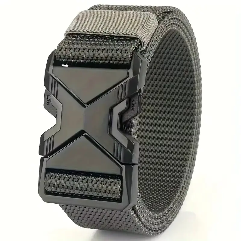 New Quick Release Plastic Buckle Sports Belt Breathable Men Belts Outdoor symmetrical buckle Pants Belt view 2