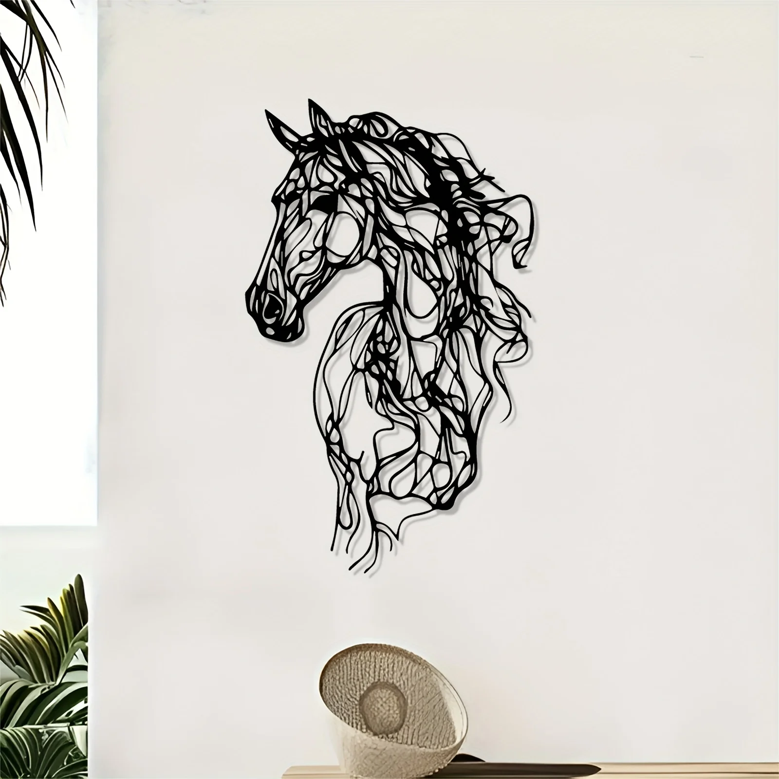 CIFBUY Metal Wall Art Modern Abstract Horse Sculpture Rustproof Waterproof Hanging Ornament For Garden Home Yard Outdoor Decor