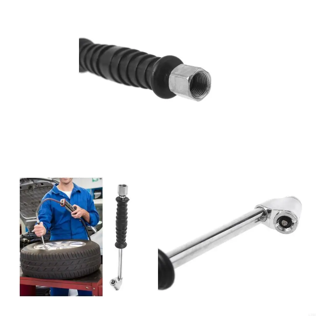 

L9BE Воздушный патрон с ручкой 2-в-1 Наполнитель шин FNPT RV Двойной для автомобильного манометра 1/4 дюйма Компрессорный