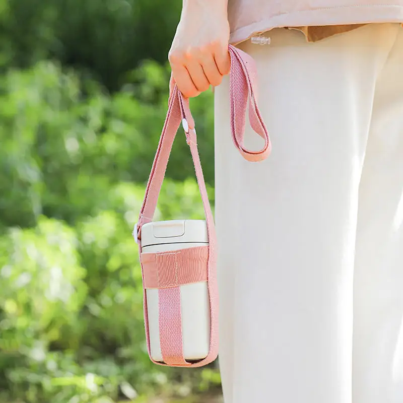 Outdoor Portable Beverage Bottle Strap Water Bottle Handle With Adjustable Strap Water Bottle Bag Canning Cup Protector