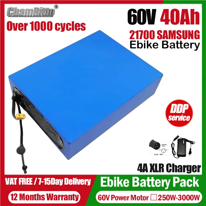 

Электрический велосипед Bafang 60 В 2000 Вт Batterij Ebike 20 25 30 40ah 50ah Ebike Elektrische Fiets Accu Akku 21700 60V Lithium Batterij