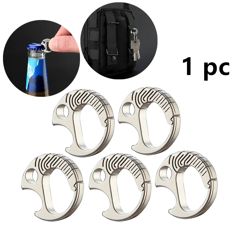 

Small Buckle Titanium Alloy Mini Goldfish Clasp Keychain Bottle Opener Outdoor Tool EDC Camping Quick Hanging Buckle Keychain