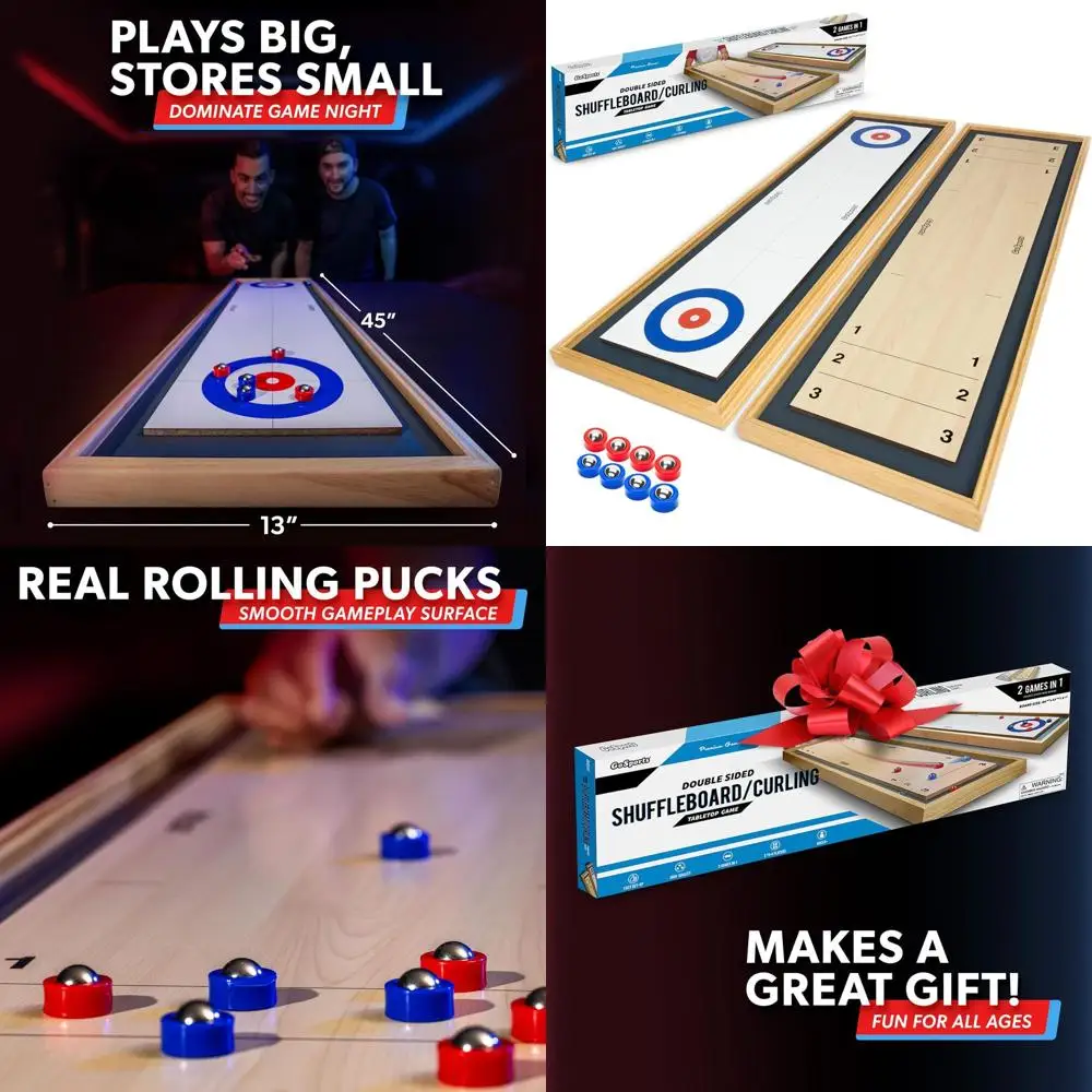 

2-in-1 Shuffleboard & Curling Tabletop Game by GoSports