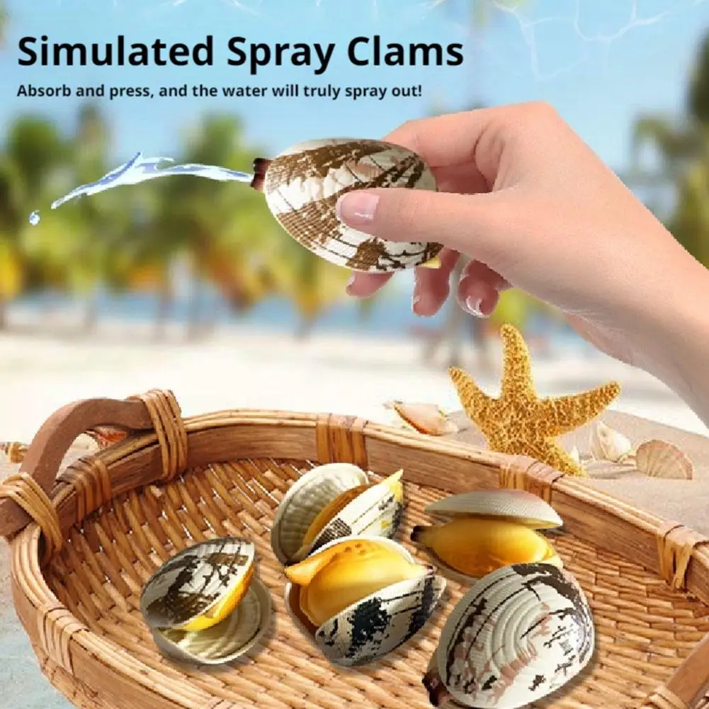 1Pc Spray Klinkt Speelgoed Prank Waterabsorberende Zeevruchten Schelpdieren Mini Water Speelgoed Strand Water Spelen Kinderen Spuiten speelgoed
