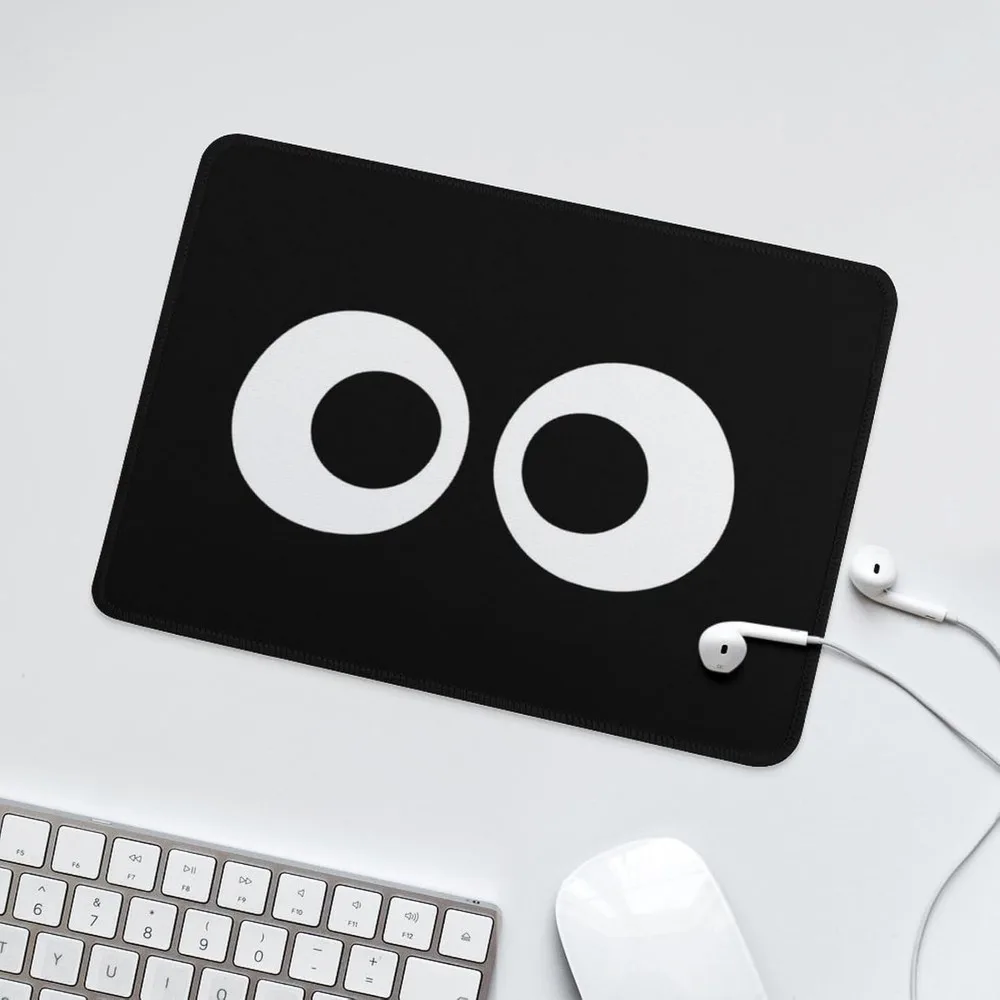 Mouse pad minimalista com design de olho de desenho animado para mesas de escritório e laptop com base de borracha antiderrapante