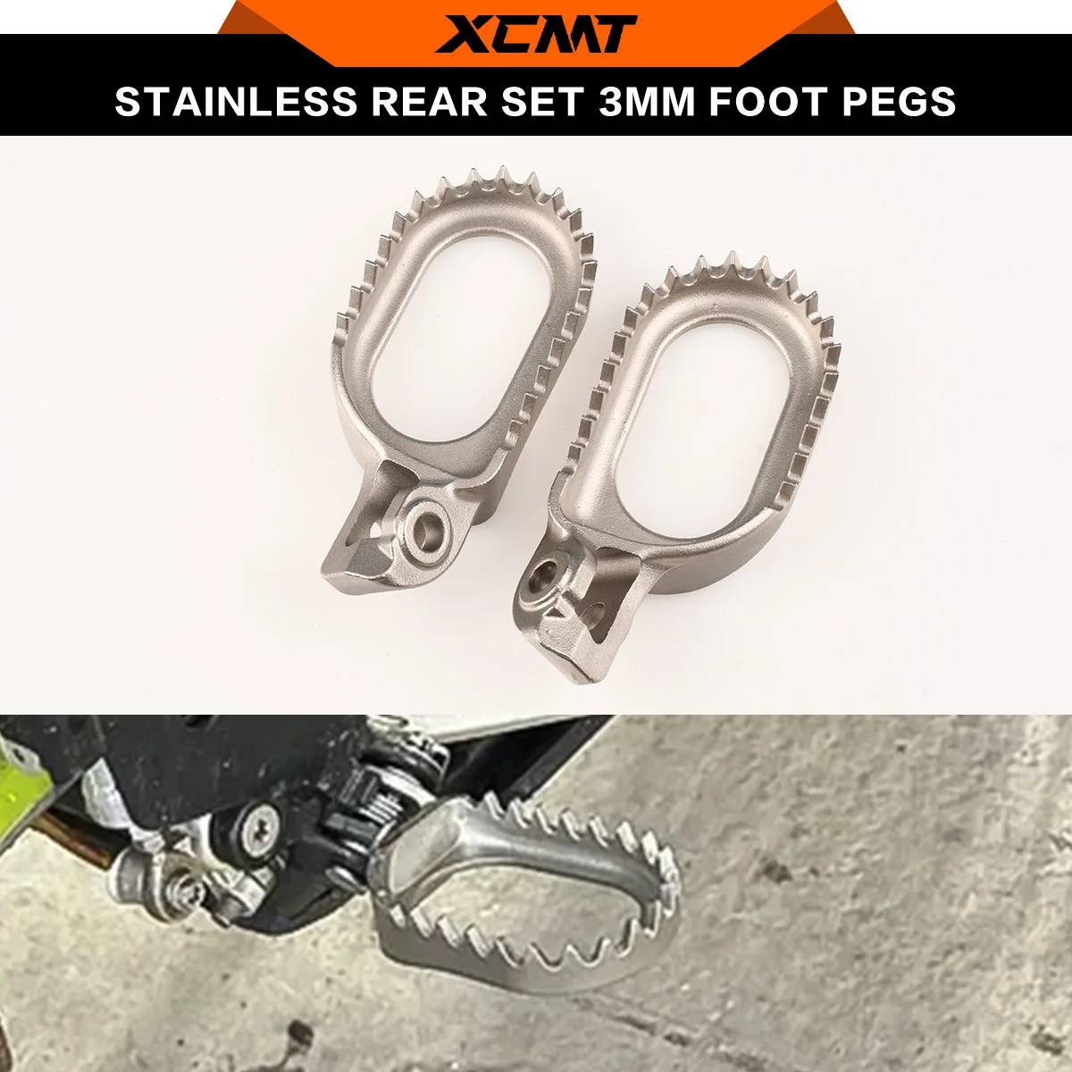 

Lowered Rear Set 3mm Stainless Steel Foot Pegs For KTM EXC EXCF XCW XC XCF SX SXF Husqvarna TE FE TX FX TC FC TE FE GasGas EC EX
