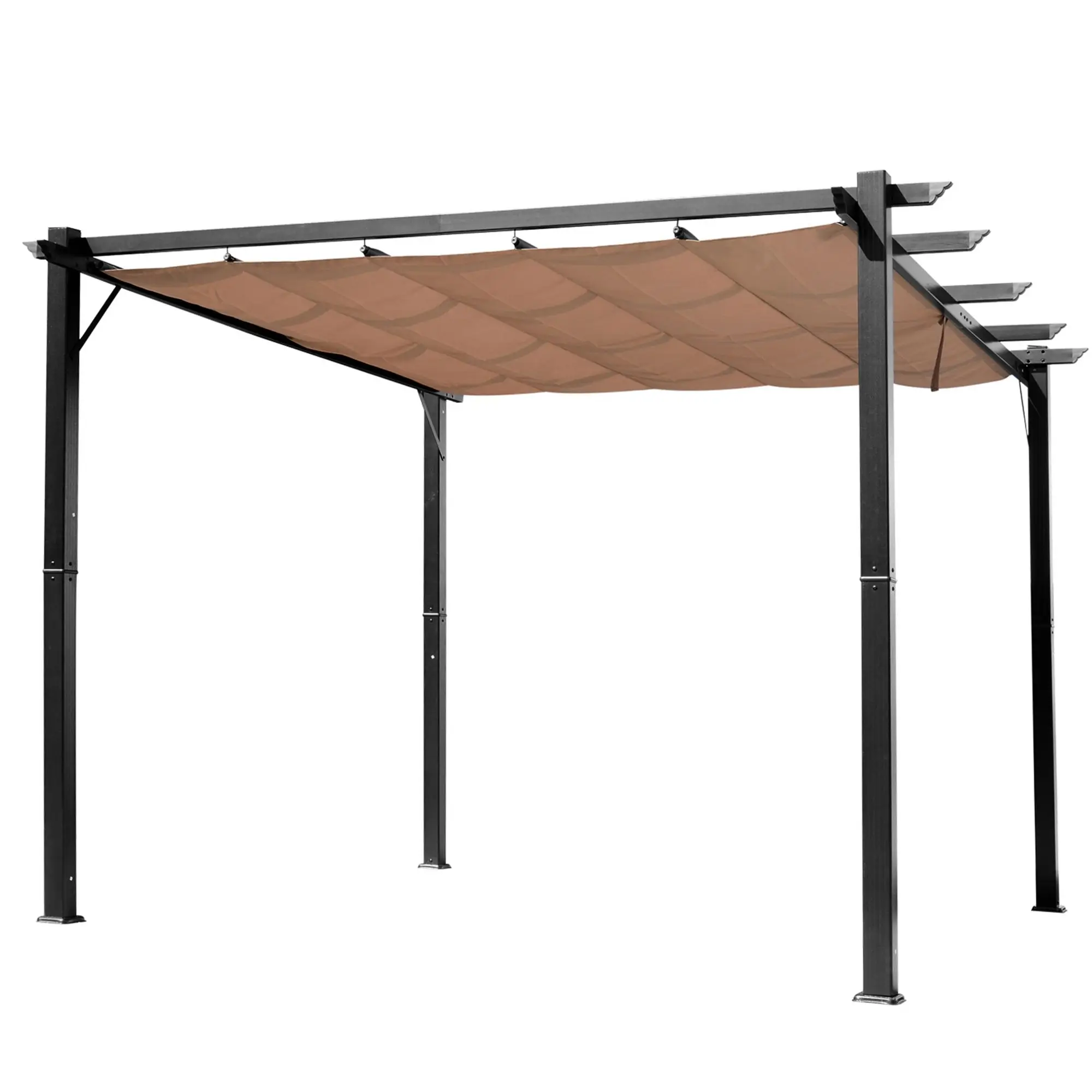 

For Outsunny 10x13 ft Aluminum Patio Pergola Outdoor Retractable Canopy Charcoal Grey