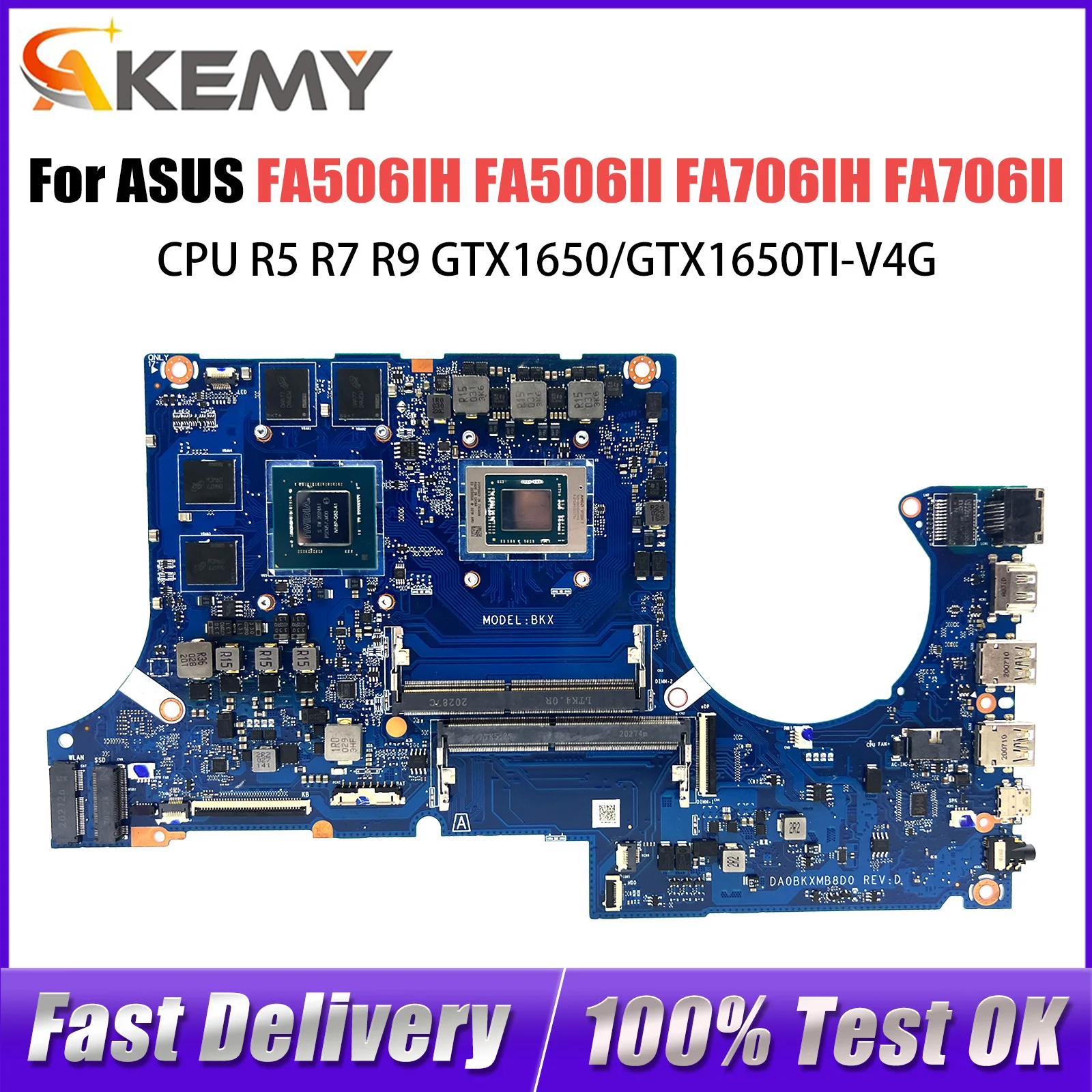 

FA506 Mainboard For ASUS Tuf A15 FA706 FA506IV FX506I FA506II FA506IH FA706IH FA706II FA706I Laptop Motherboard R5 R7 CPU