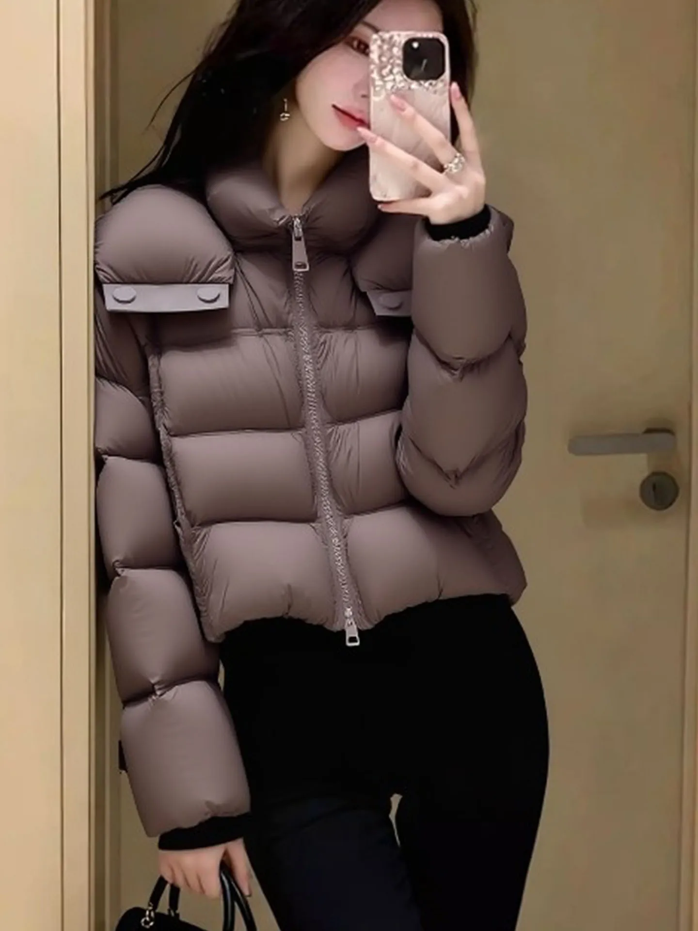 i Color Cloud Puff Mujer abajo Jaet ort Pan Sle Prendas de abrigo Calor Commute Sle Ajuste regular Blanco Du relleno de plumón