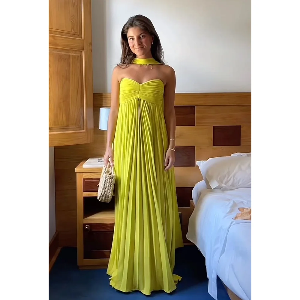 

Великолепное вечернее платье 2025 года, новый стиль, стильная плиссированная юбка без рукавов в форме сердца, длиной до пола