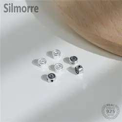 2pcs 925 Sterling Silver Heart Spacer Charm Beads for DIY Bracelet Making Fine Jewelry Finding
