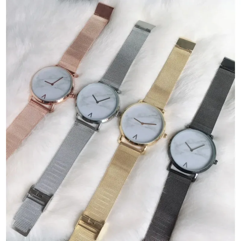 Reloj de cuarzo con correa de malla y cinta de acero para mujer, relojes de pulsera de cuarzo a la moda, reloj versátil femenino, regalos