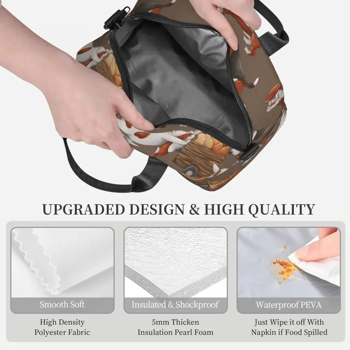 

Merch Large Insulated Lunch Tote Bag With Adjustable Shoulder Strap Cooler Thermal Lunch Boxes