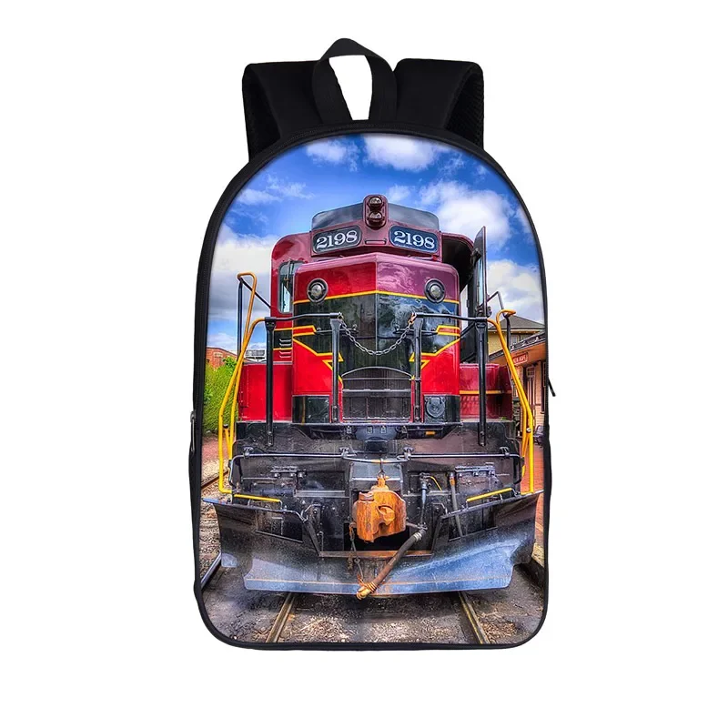 

Retro Steam Train Locomotive Pattern Backpack for Children Teenager School Bags Men Rucksack Travel Student Book Bags Gift