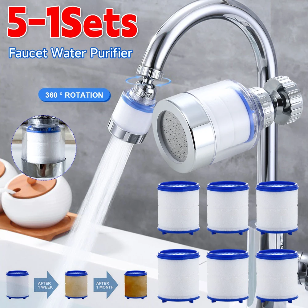 40-2PC Faucet Water Filter Element Remove Chlorine Heavy Metals Filtered Showers Head Bath Filtration Purifier Soften Hard Water
