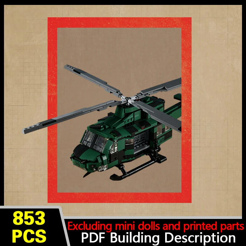 Multi-Role Utility Helicopter Model MOC Building Bricks War Equipment Modular Technology Gift Holiday Assemble Children Toy Suit
