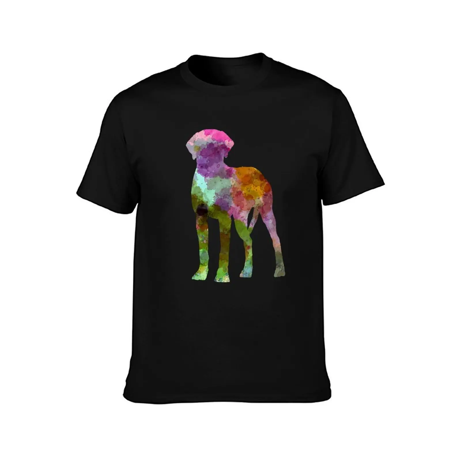 Rhodesian Ridgeback in watercolor T-Shirt, Summer Casual Cotton Tee, Oversized Streetwear Tops, Vintage Graphic Print