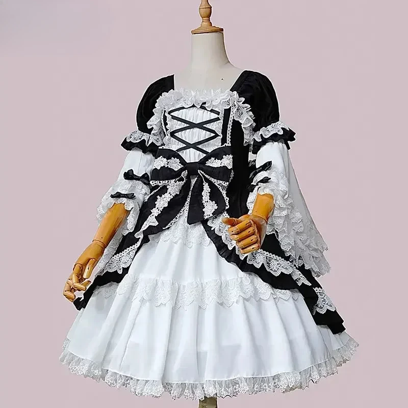 Vintage Style Lolita Dress Retro Party Dress w. Detachable Flare Sleeves Infanta 2025