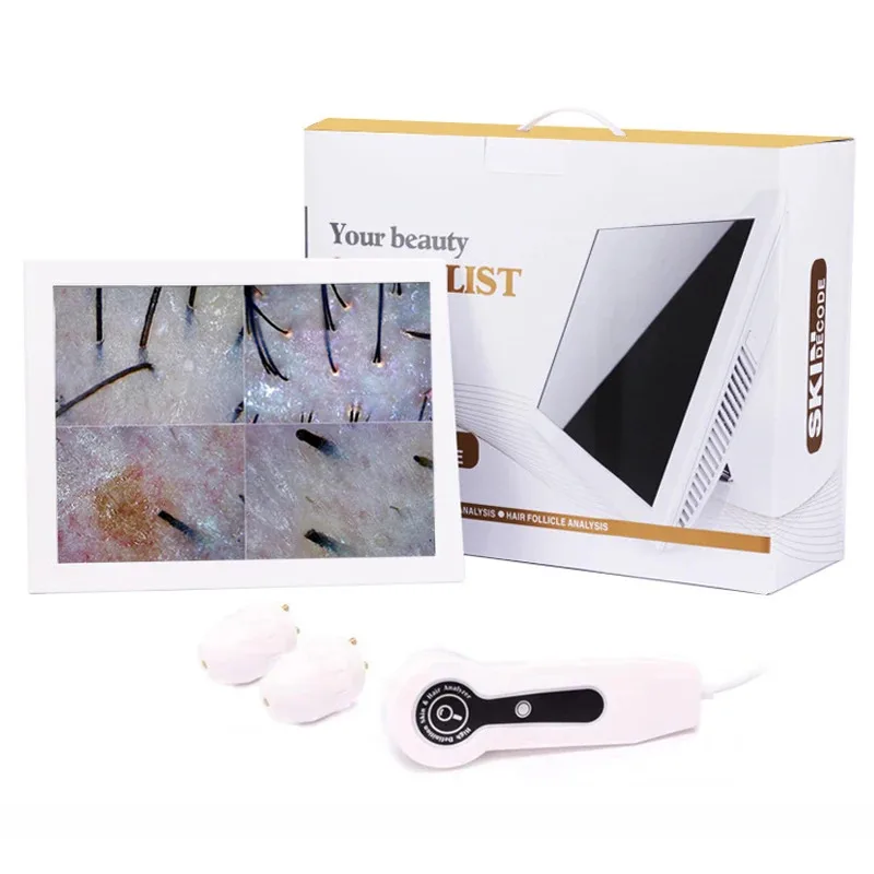Analizzatore intelligente per capelli e pelle con schermo HD da 15 pollici Rilevatore di peli del cuoio capelluto con zoom 50/200x per uso domestico nel salone di bellezza