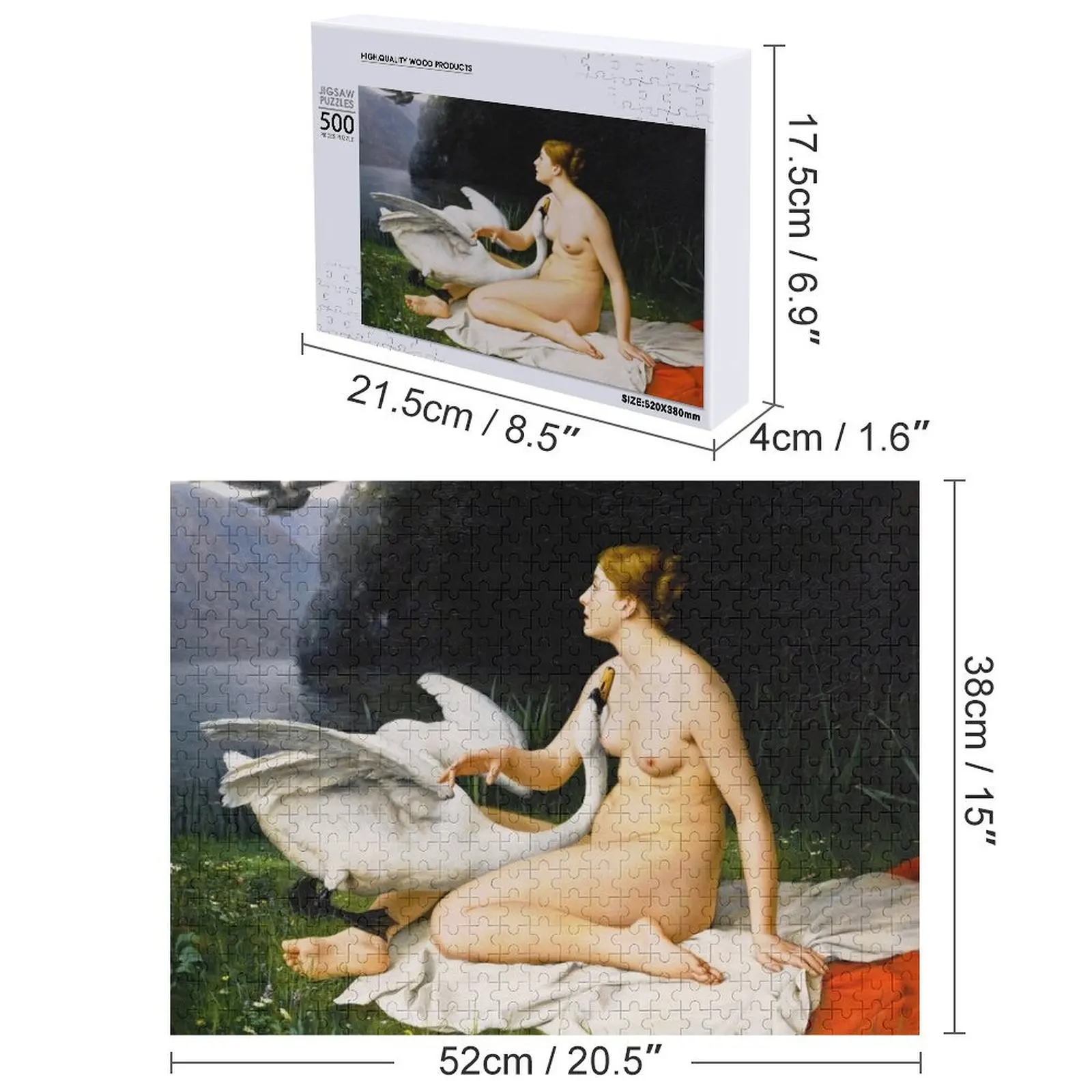 ليدا والبجعة (1879) جان بابتيست بول لازرجس بازل قطع صورة خشبية مخصصة صور هدايا شخصية لغز #4