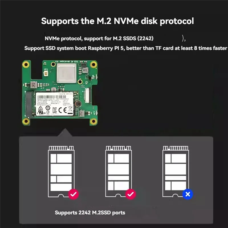 Superbe pour Raspberry Pi 5 CLB AI DP Kit pour Raspberry Pi AI Kit PCIE à M.2 carte d'extension Hailo-8 CLB AI Kit de développement