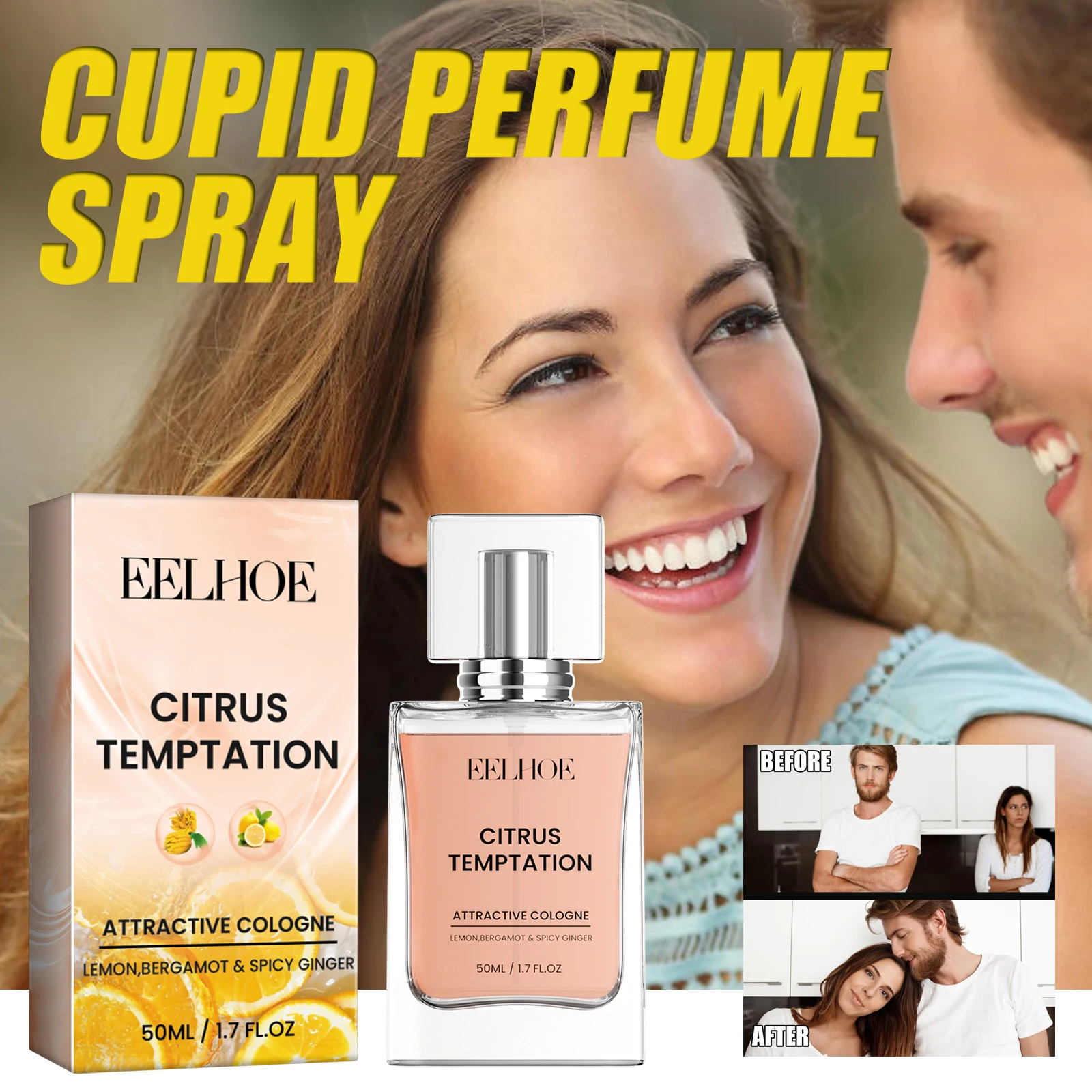 EELHOE Cupid Hypnosis Perfume Citrus Fragrance Long Lasting Pheromone Fragrance Perfume Attracts The Opposite Sex Charm Perfume