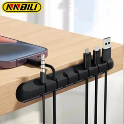 NNBILI 3/5/7Port Cable Management Wire Holder Flexible Cable Winder Tidy Silicone Clips For Mouse Keyboard Earphone Protector
