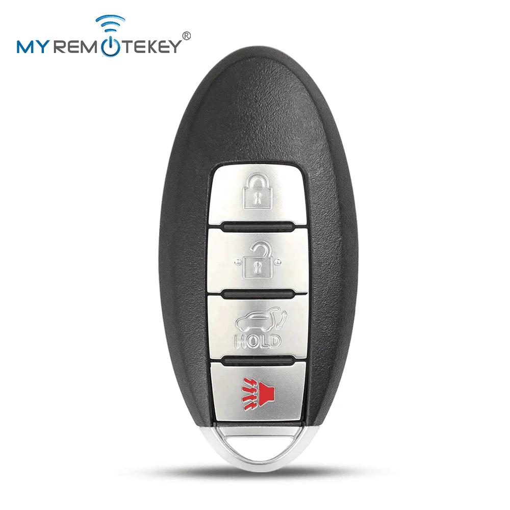 

MYREMOTEKEY FCC KR55WK48903 KR55WK49622 Чехол для смарт-ключа с 4 кнопками (шляпа) для Nissan Altima Maxima (держатель батареи слева)