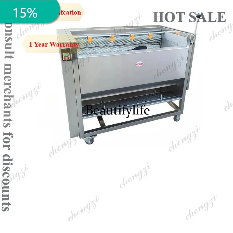 

A172 Potato Commercial Fully Automatic Brush Type Electric Cleaning and Peeling Machine for Medicinal Materials