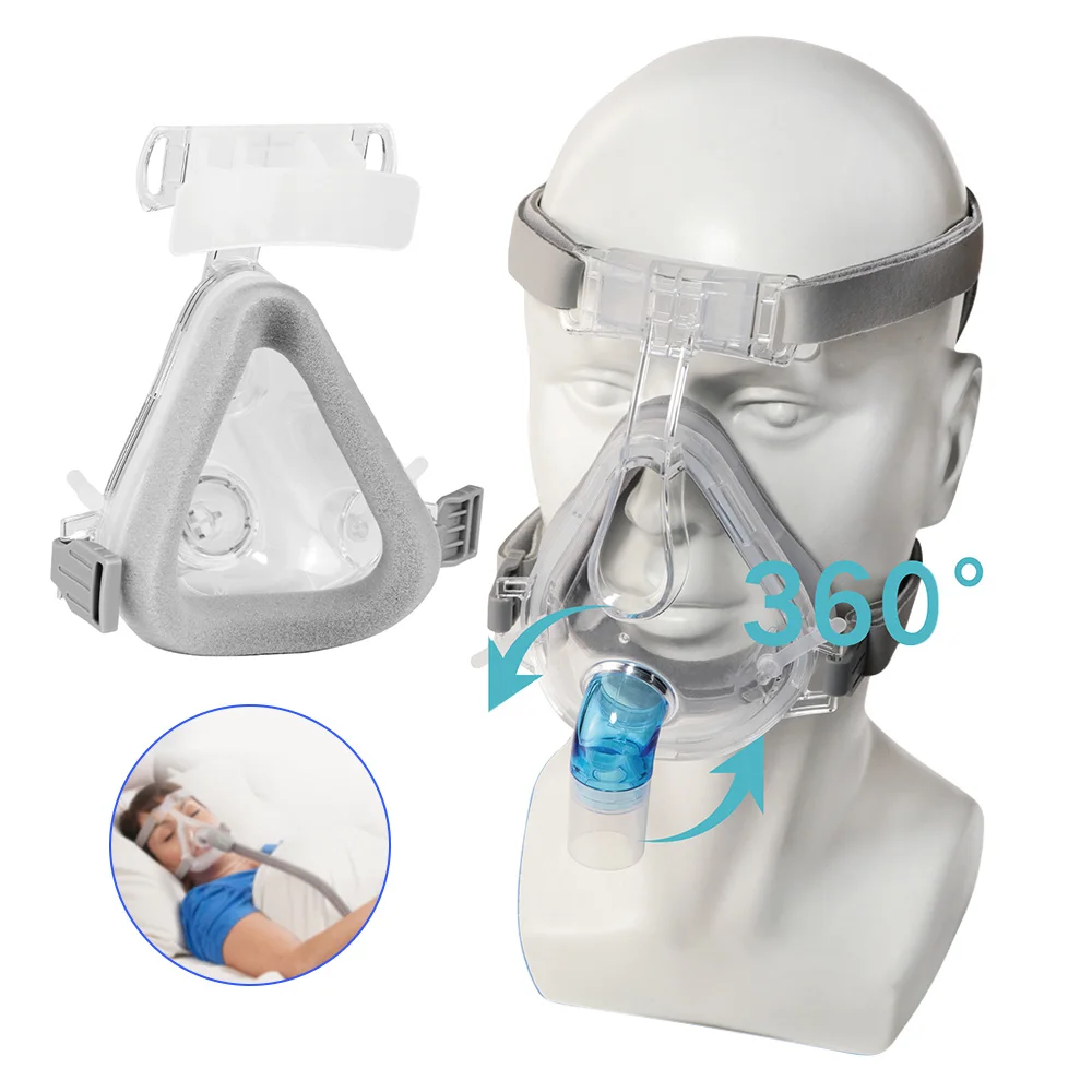 

CPAP Full Face Mask Medical Silicon Full Facial Mask Auto BiPAP CPAP Mouth Nasal Mask with Headgear for Sleep Apnea Anti Snoring