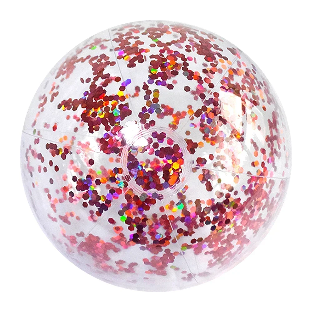 40cm Inflatable Glitter Beach Ball Summer Water Play Sequin Balls Outdoor Swimming Pools Party Toys for Kids Adults Water Sports