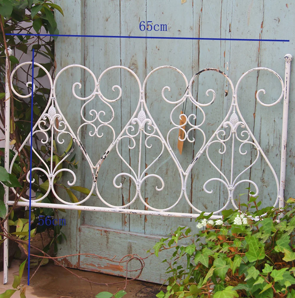 Garden Decor Handmade Vintage Retro White Metal Plant Support Frame