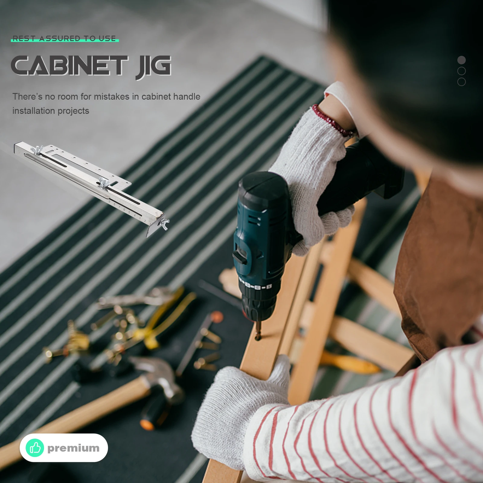 

Stainless Steel Handle Jig Drill Template Drill Template For Kitchen Drawer Door Installation Punch Locator Tool