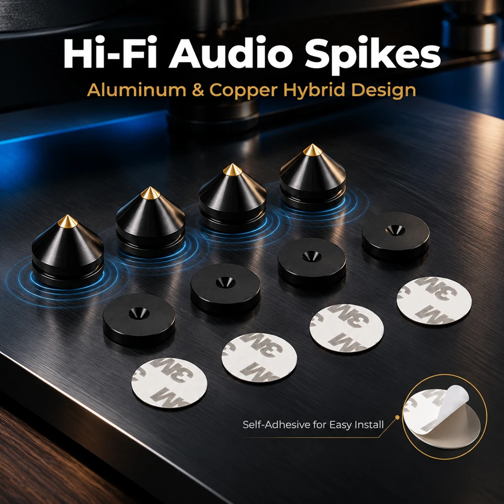 4PCS 4Sets Speaker Stand Feet Foot Pad Aluminium Alloy Metal Spikes Cone Floor Foot Nail M23*20