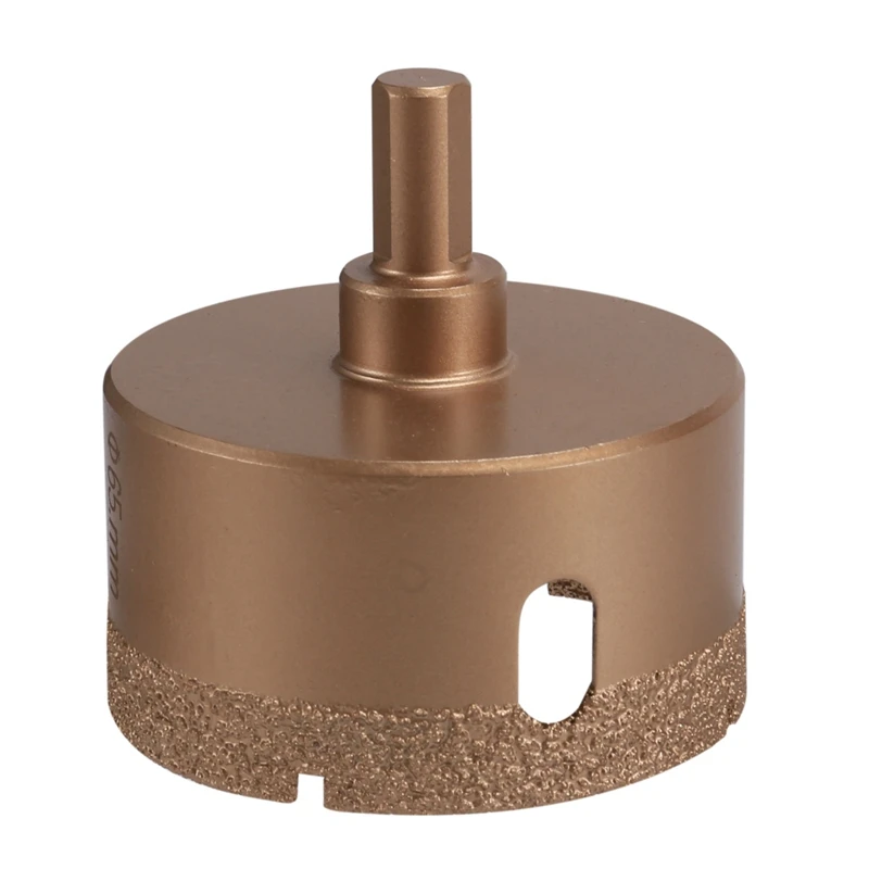 O diamante soldou a broca seca do núcleo, furo viu, acessórios do cortador, viu o corte, mármore, vidro, granito, porcelana, telha, 65mm, 1Pc