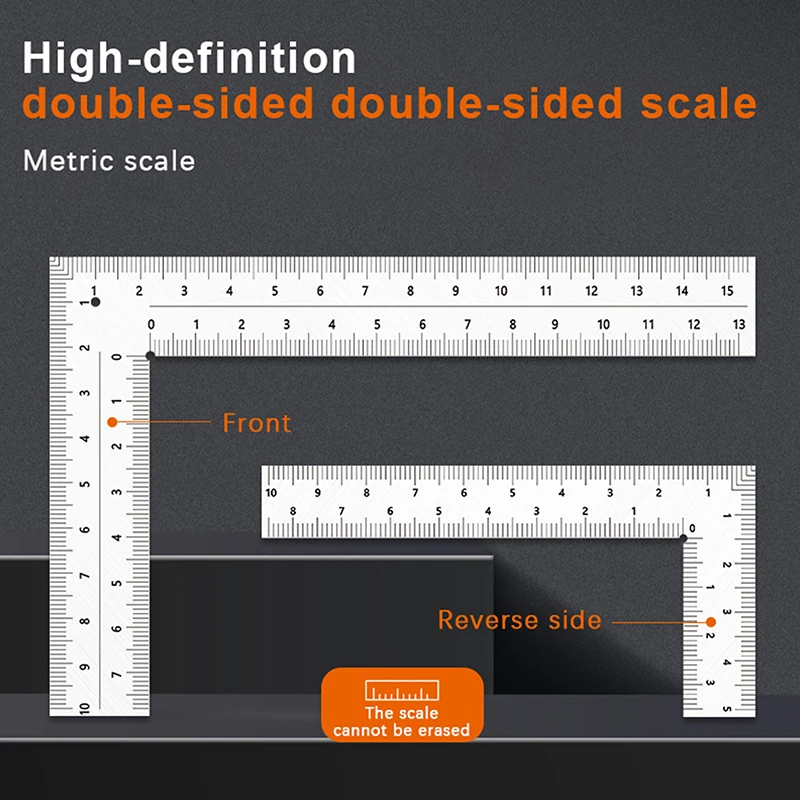 90° Mini Framing Ruler Measuring Layout Tool Stainless Steel Square Right Angle Ruler Precision For Building Framing Gauges