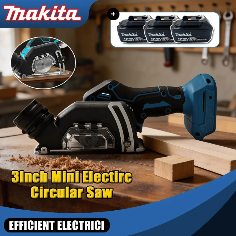 

Makita 3Inch Mini Brushless Electric Circular Saw Cordless Rechargeable Handheld Electirc Cut Off Grinder Tool for 18V Battery