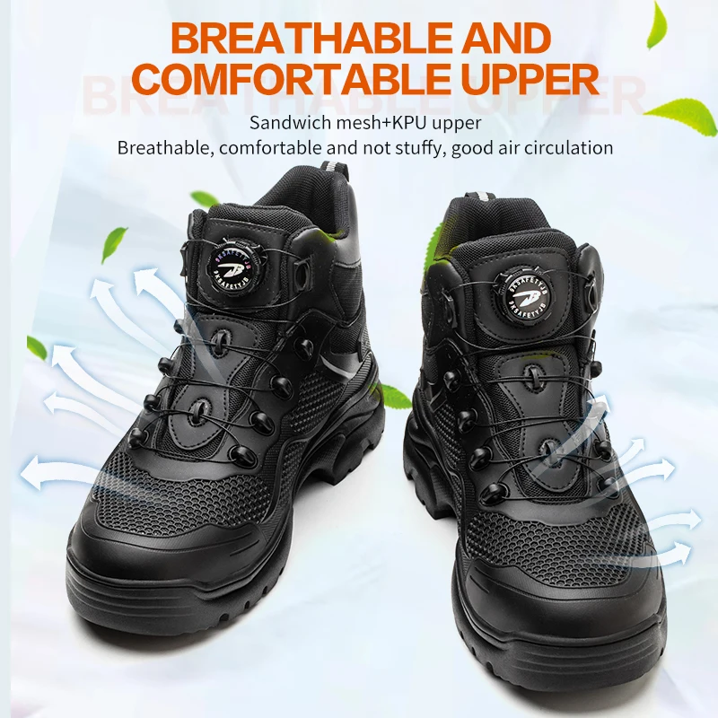 New Work Safety Shoes Men Safety Boots Anti-smash Anti-stab Work Shoes Sneakers Steel Toe Shoes Male Work Boot Indestructible