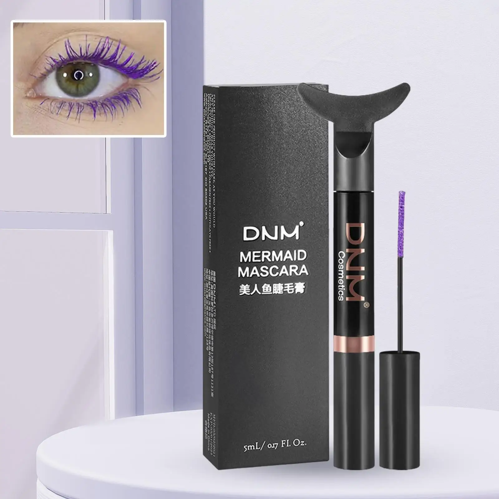 Máscara de cola de sirena, maquillaje voluminizador para alargamiento de pestañas, resistente al agua, colorido, para looks cosméticos llamativos