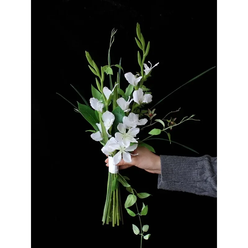 Simulation flower gladiolus flower bouquet European bride wedding certificate registration arrangement fake flower photog