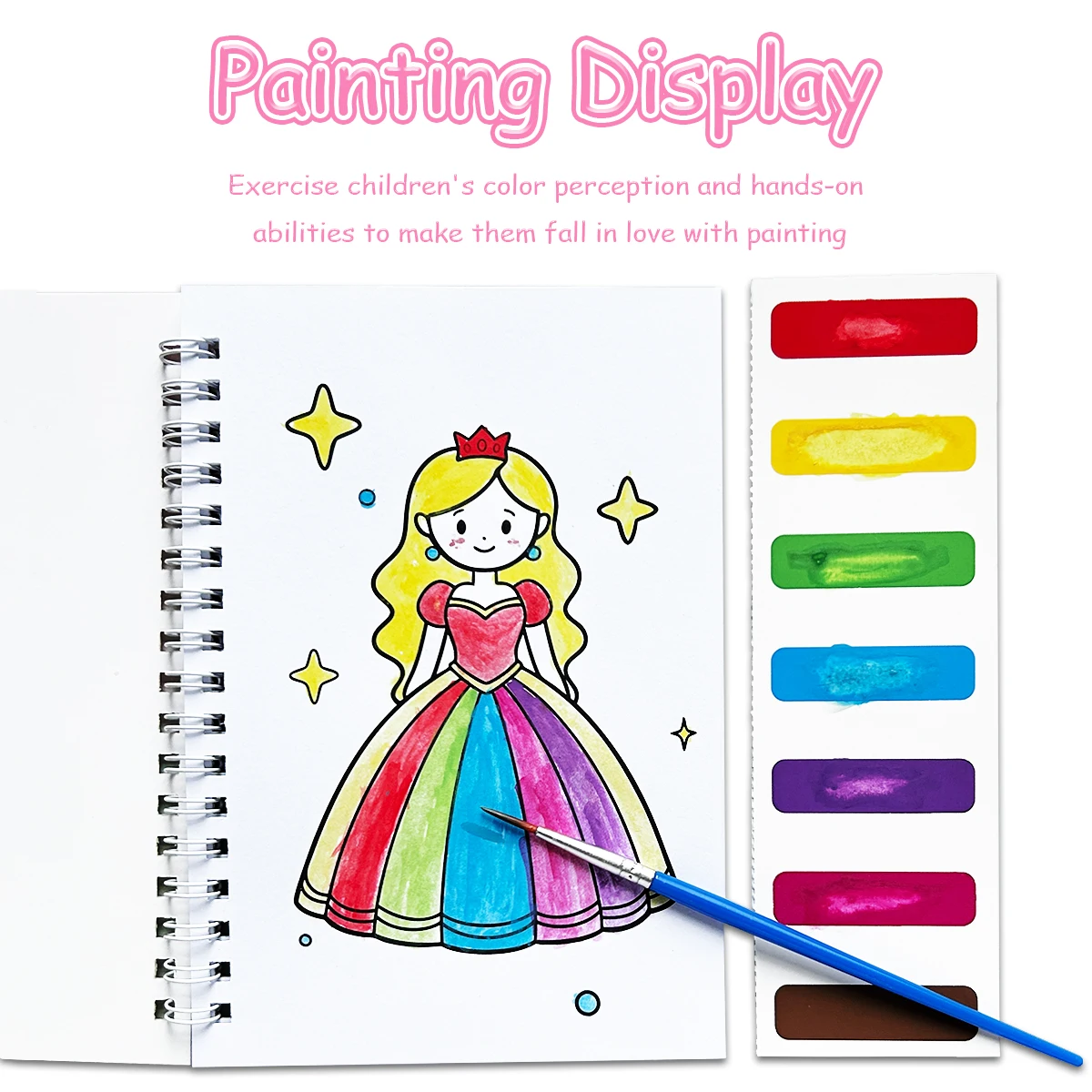 

Essential children's painting essentials, 24-piece watercolor album set, including fun themes such as brushes and Vehicles