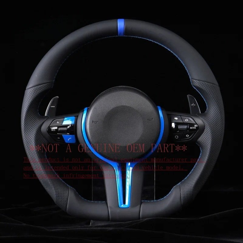 For Bmw Flat Bottom Black Warrior Blue Logo Steering Wheel E70 E71 E90 E81 E82 E87 E88 E84 E89 E91 Steering Wheel Horn Cover