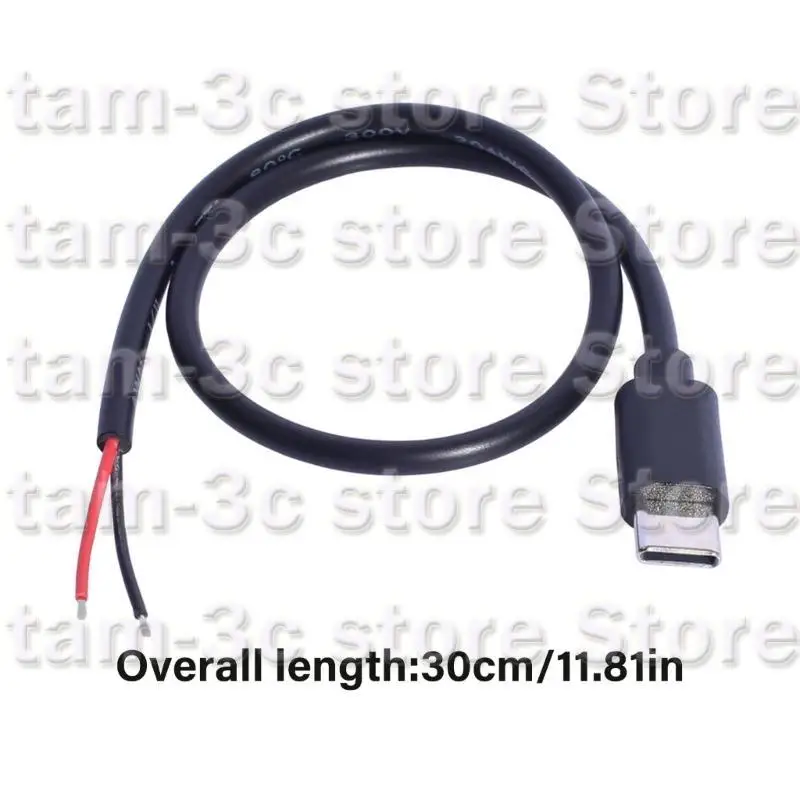 D0UA USB loại C phích cắm nam đến 2Pin Cáp lợn 15W 30cm để sửa chữa hoặc thay thế nhu cầu sạc